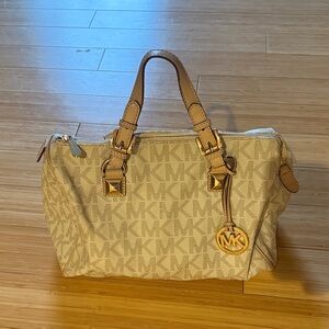 Vintage Michael Kors Tan Monogram Satchel